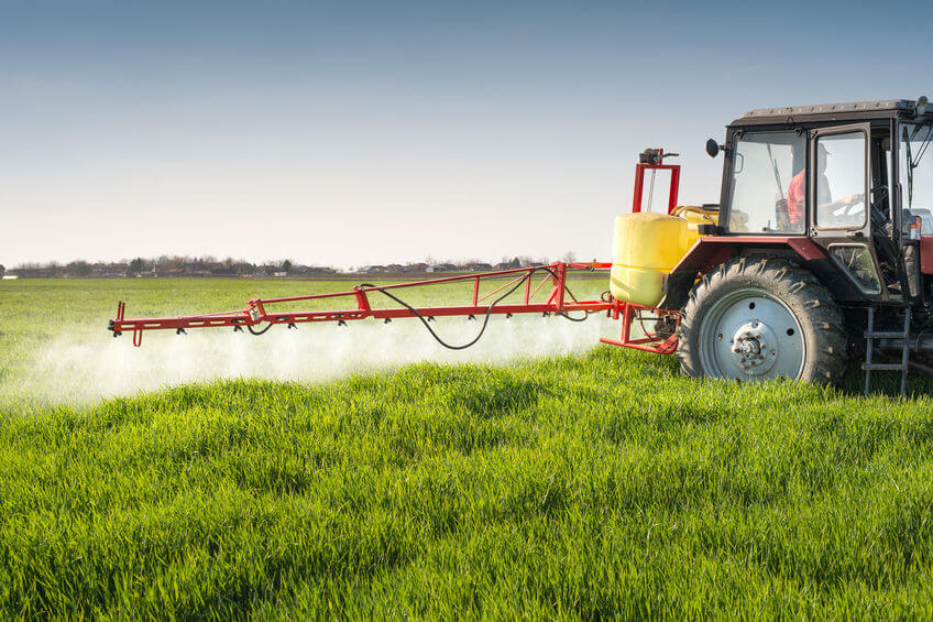 insecticides spreading on farm