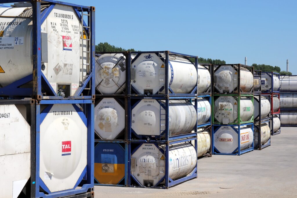 Bulk liquid transport in intermodal ISO tank containers